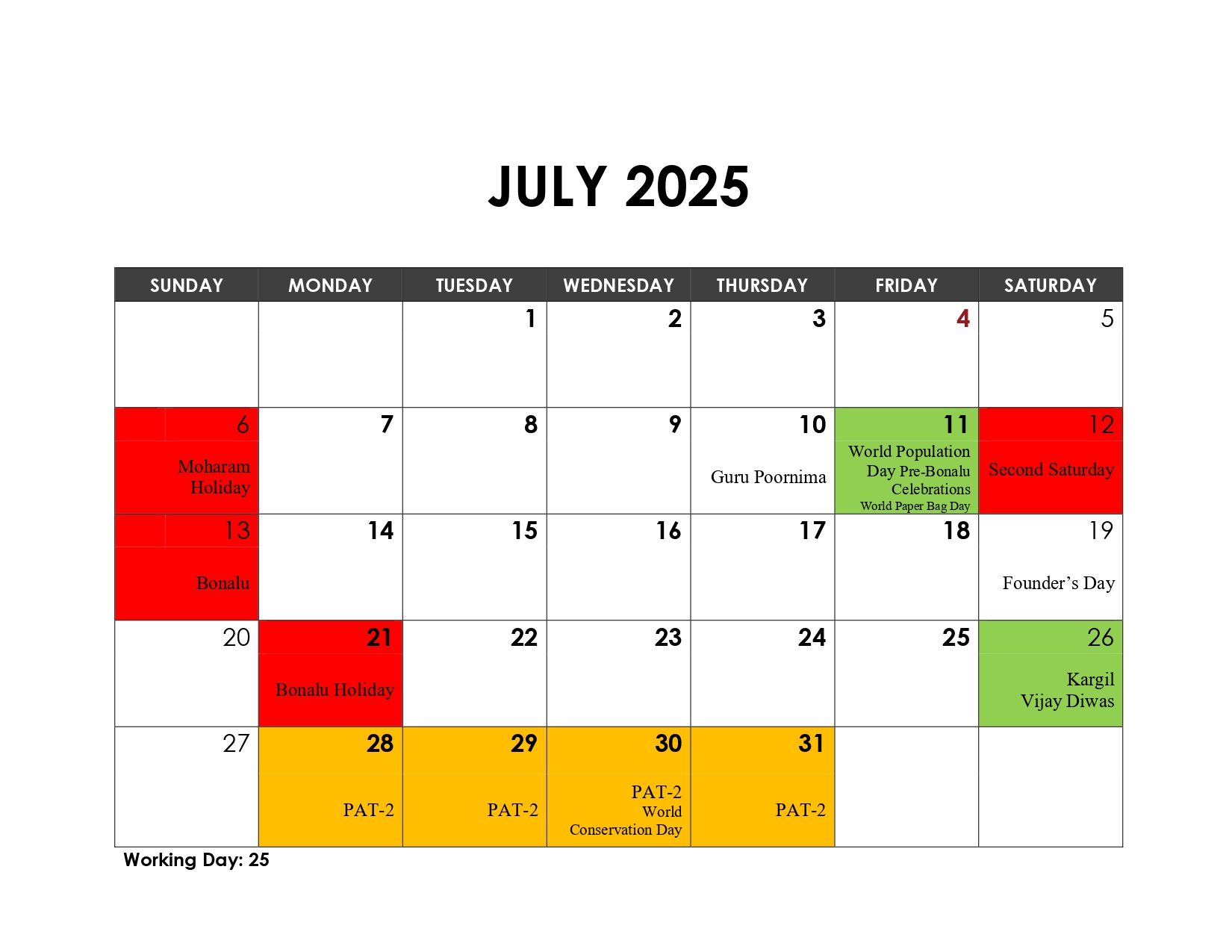 Academic Calendar, page 2