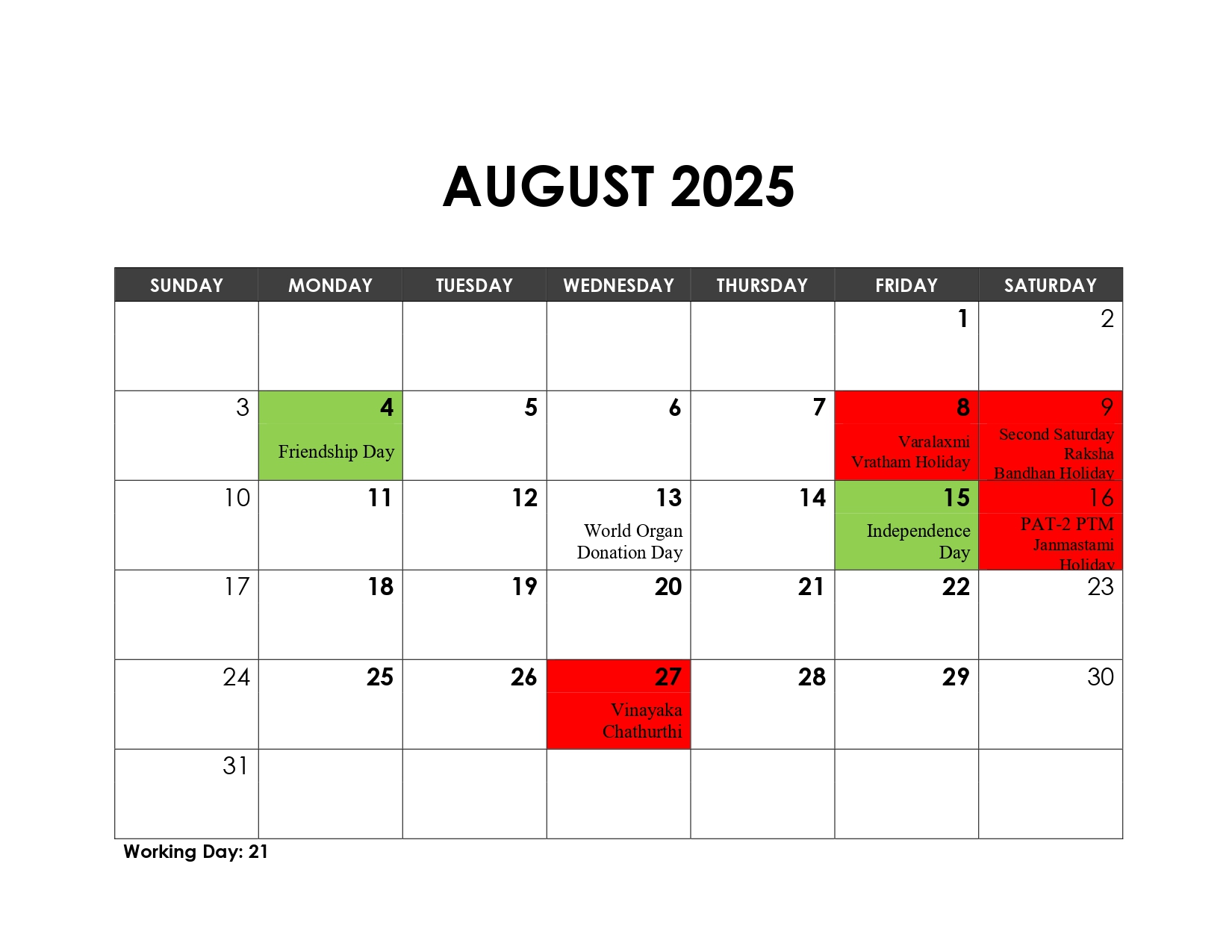 Academic Calendar, page 3