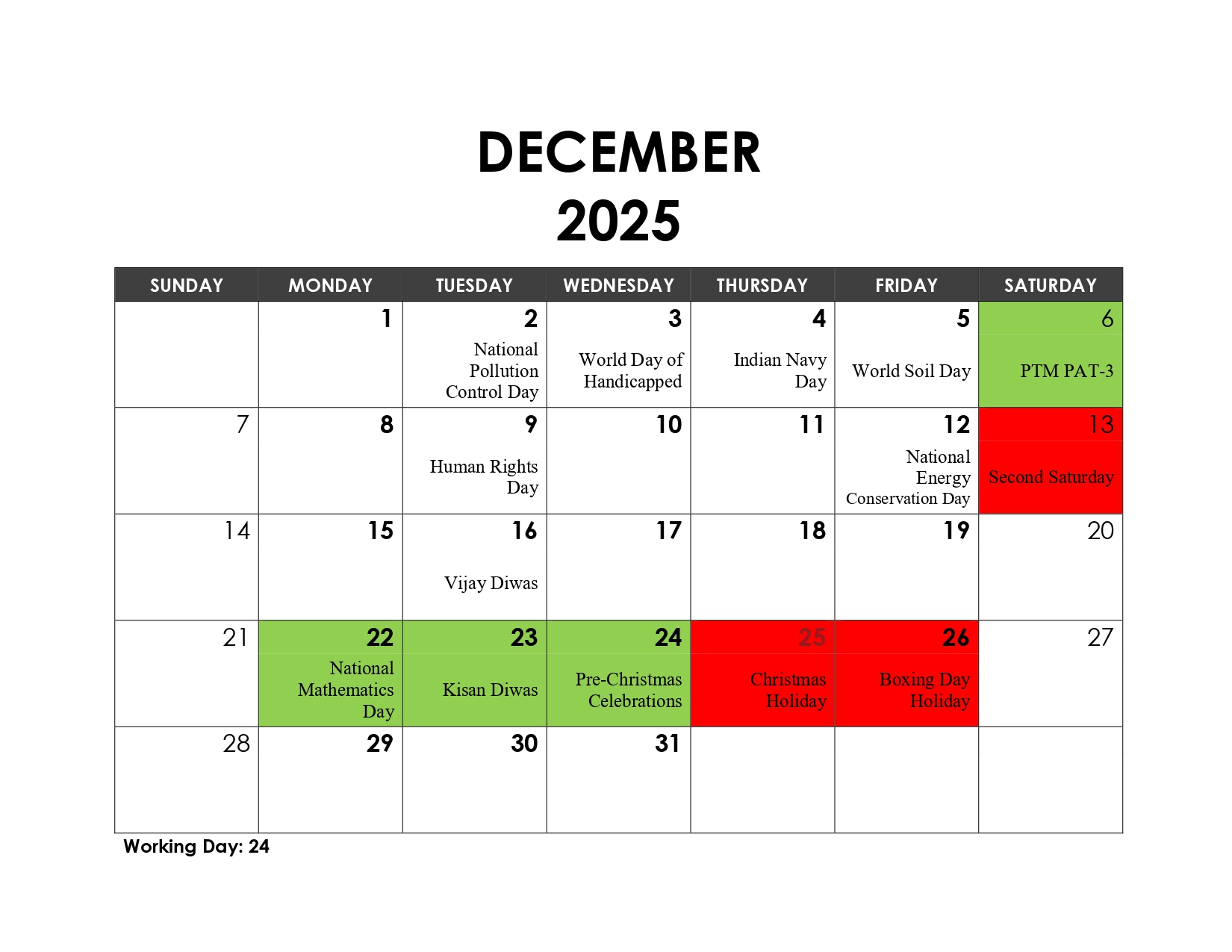 Academic Calendar, page 7