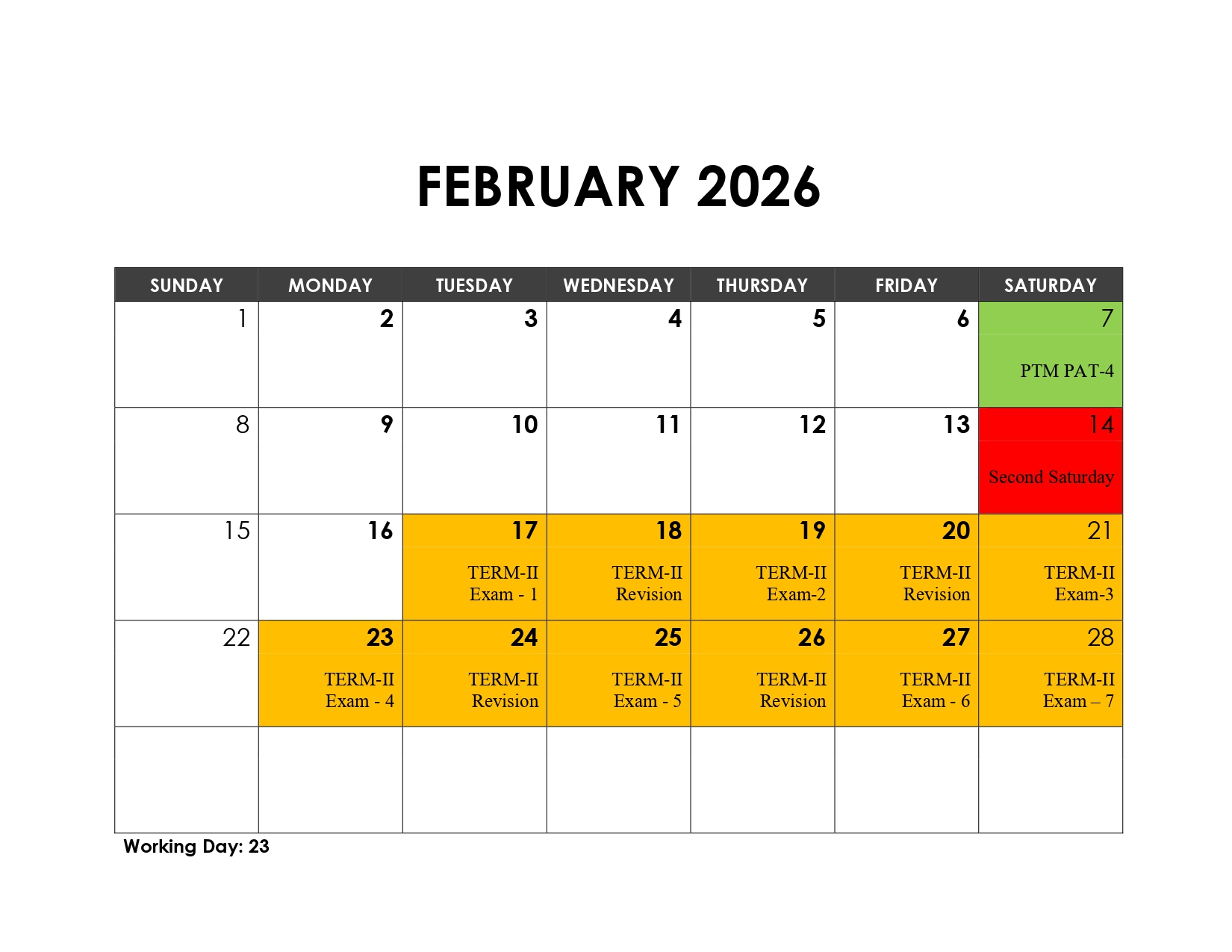 Academic Calendar, page 9