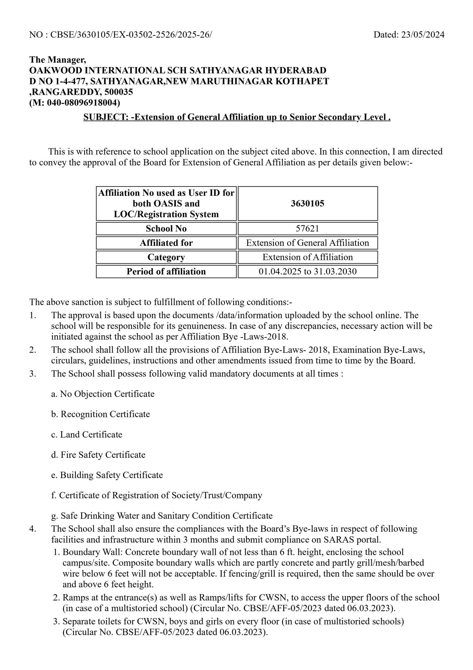 Affiliation Letter, page 1