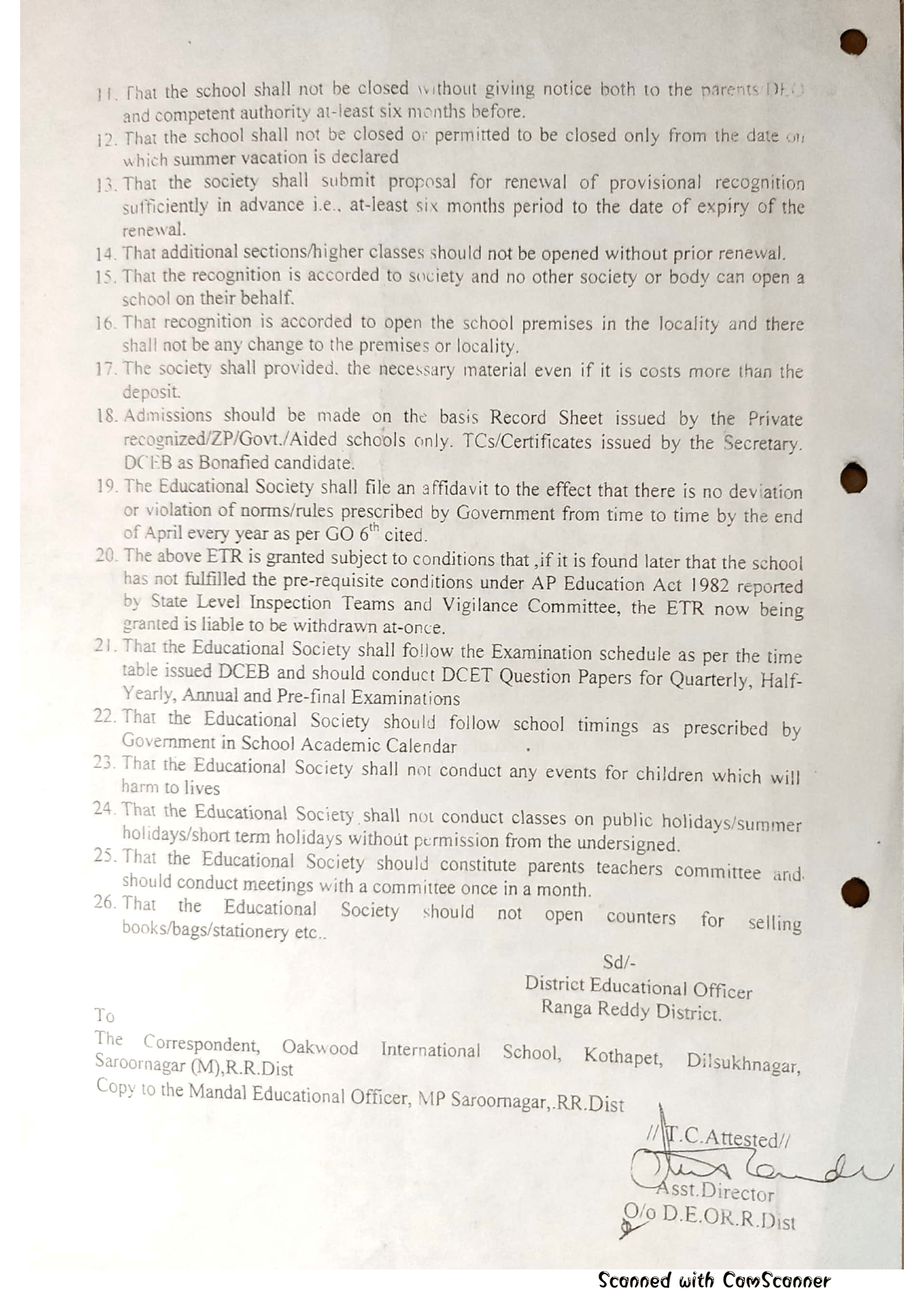 Recognition Certificate, page 2