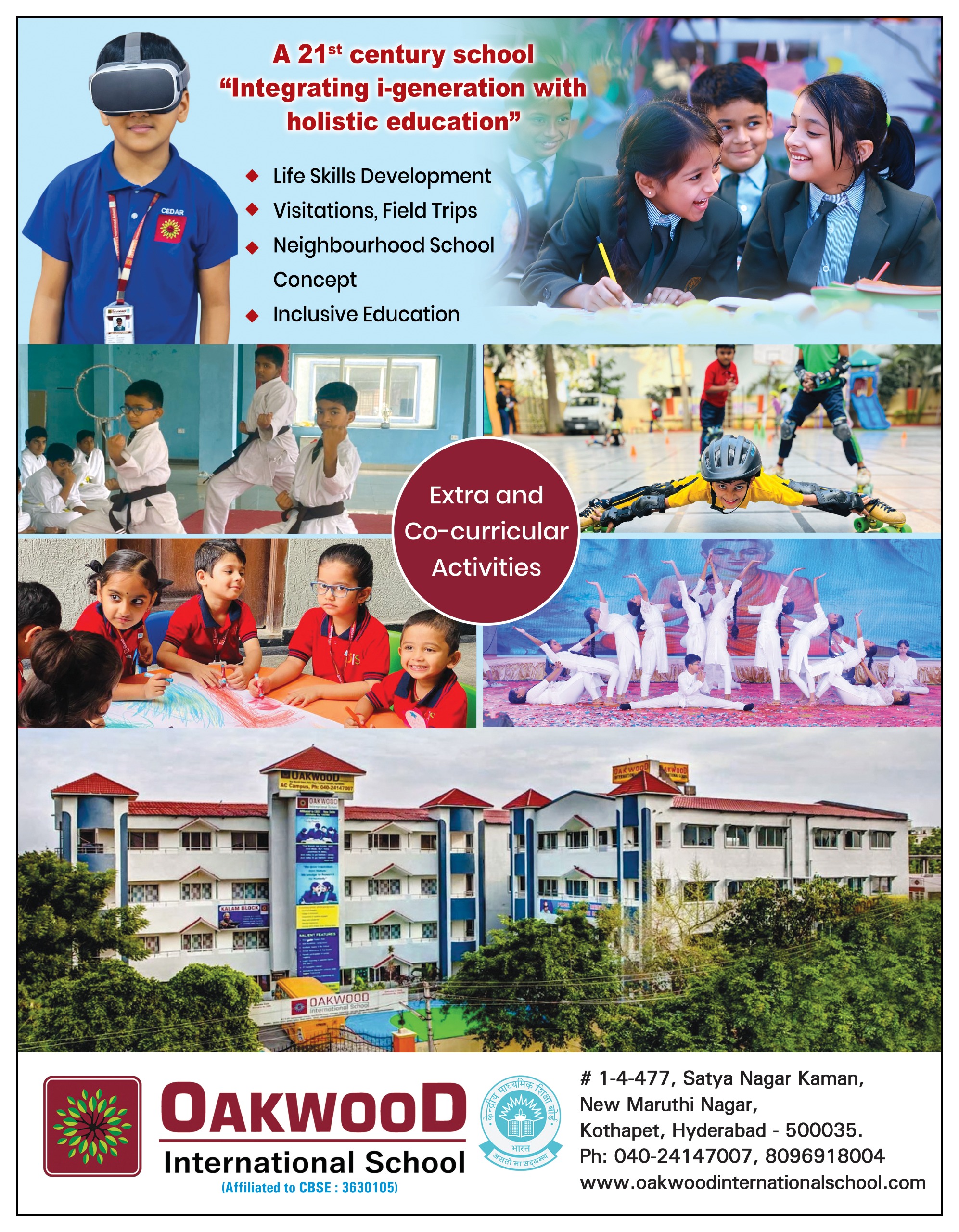 Oakwood school brochure, page two
