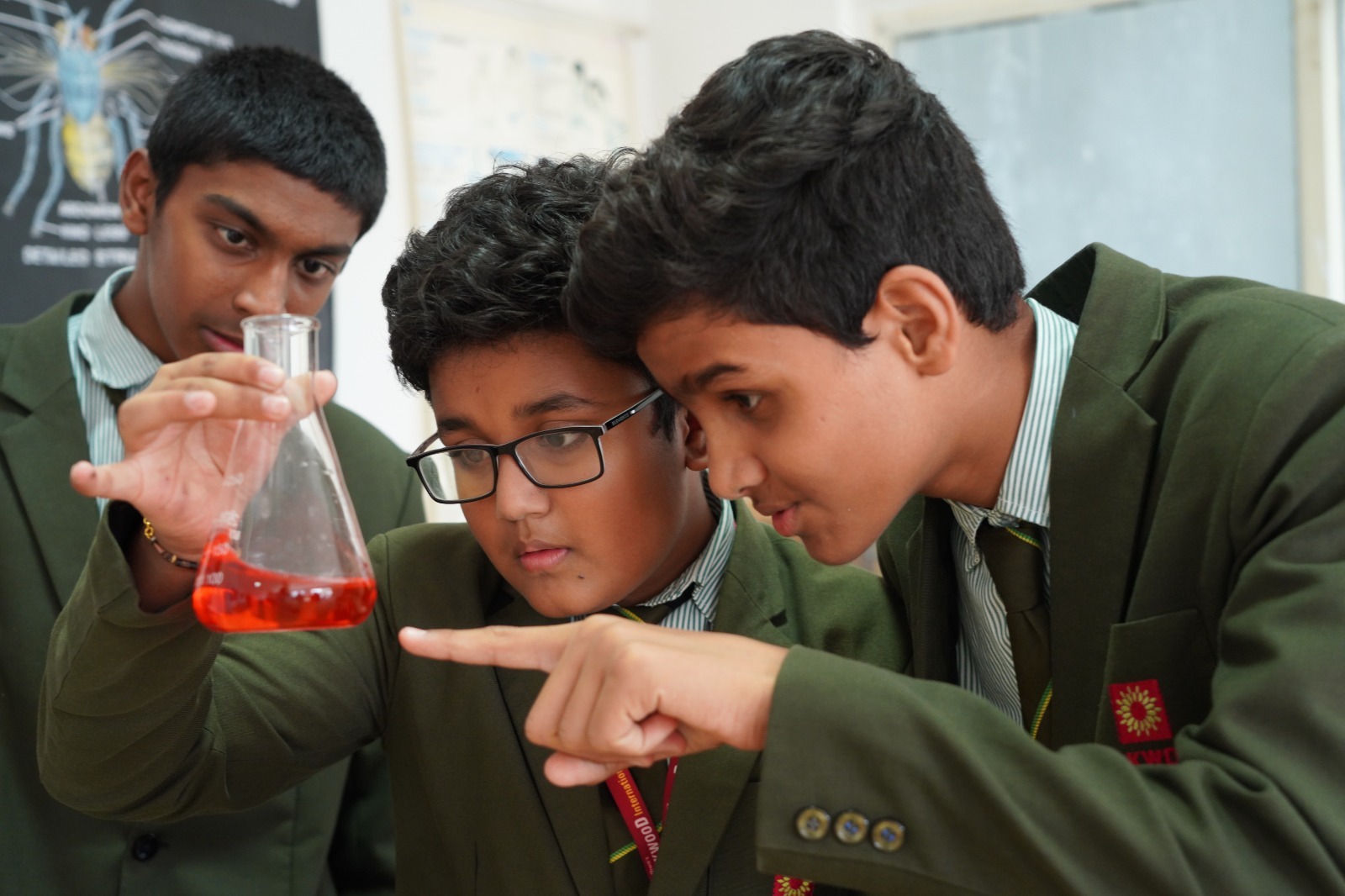 Oakwood students learning with curiosity in the science laboratory