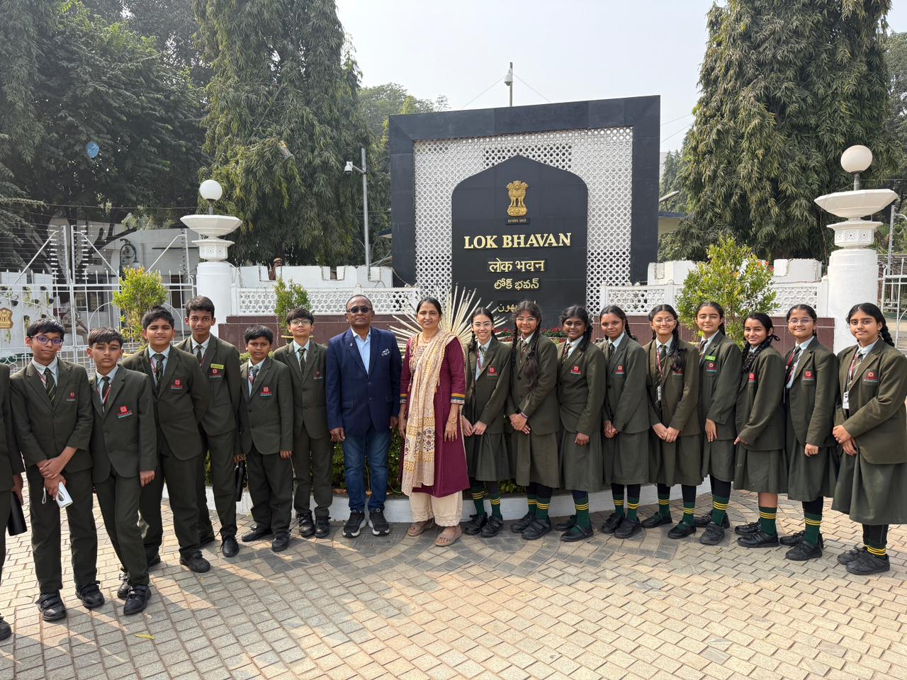 Oakwood International School students during a memorable visit with the Honourable Governor in 2026